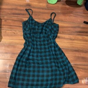 Green and Black squared dress